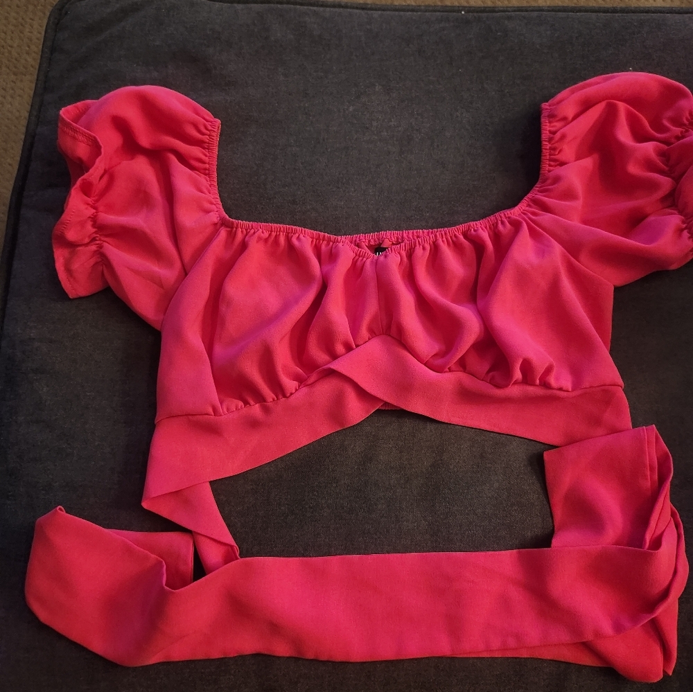 Vibrant Pink Puff Sleeve Top